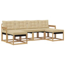 Udendørs sofagruppe med pude 6 pcs Hvid og Beige