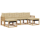Udendørs sofagruppe med pude 6 pcs Hvid og Beige