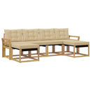 Udendørs sofagruppe med pude 6 pcs Hvid og Beige