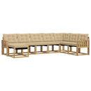 Udendørs sofagruppe med pude 8 pcs Hvid og Beige