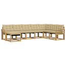 Udendørs sofagruppe med pude 8 pcs Hvid og Beige