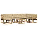 Udendørs sofagruppe med pude 9 pcs Hvid og Beige