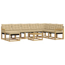 Udendørs sofagruppe med pude 9 pcs Hvid og Beige