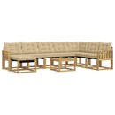 Udendørs sofagruppe med pude 9 pcs Hvid og Beige