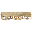Udendørs sofagruppe med pude 9 pcs Hvid og Beige