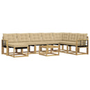 Udendørs sofagruppe med pude 9 pcs Hvid og Beige