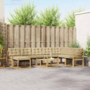 Udendørs sofagruppe med pude 9 pcs Hvid og Beige
