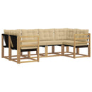 Udendørs sofagruppe med pude 6 pcs Hvid og Beige