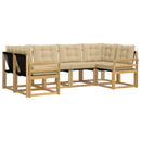 Udendørs sofagruppe med pude 6 pcs Hvid og Beige