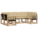 Udendørs sofagruppe med pude 6 pcs Hvid og Beige