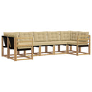 Udendørs sofagruppe med pude 7 pcs Hvid og Beige
