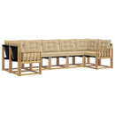 Udendørs sofagruppe med pude 7 pcs Hvid og Beige