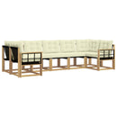 Udendørs sofagruppe med pude 7 pcs Hvid og cremefarvet