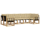 Udendørs sofagruppe med pude 7 pcs Hvid og Beige