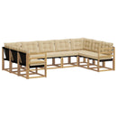 Udendørs sofagruppe med pude 9 pcs Hvid og Beige
