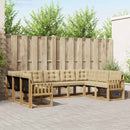 Udendørs sofagruppe med pude 9 pcs Hvid og Beige