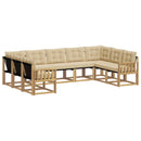 Udendørs sofagruppe med pude 9 pcs Hvid og Beige