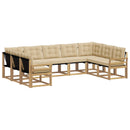 Udendørs sofagruppe med pude 9 pcs Hvid og Beige