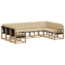 Udendørs sofagruppe med pude 9 pcs Hvid og Beige