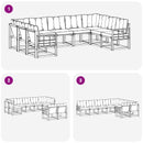 Udendørs sofagruppe med pude 9 pcs Hvid og Beige