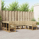 Udendørs sofagruppe med pude 9 pcs Hvid og Beige