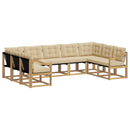 Udendørs sofagruppe med pude 9 pcs Hvid og Beige
