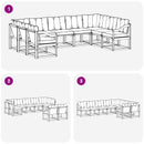 Udendørs sofagruppe med pude 9 pcs Hvid og Beige