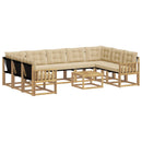 Udendørs sofagruppe med pude 10 pcs Hvid og Beige