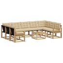Udendørs sofagruppe med pude 10 pcs Hvid og Beige