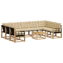 Udendørs sofagruppe med pude 10 pcs Hvid og Beige