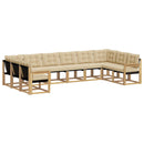 Udendørs sofagruppe med pude 10 pcs Hvid og Beige