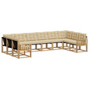 Udendørs sofagruppe med pude 10 pcs Hvid og Beige