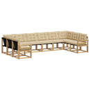 Udendørs sofagruppe med pude 10 pcs Hvid og Beige