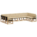 Udendørs sofagruppe med pude 10 pcs Hvid og Beige
