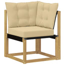 Udendørs sofagruppe med pude 10 pcs Hvid og Beige