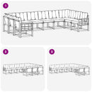 Udendørs sofagruppe med pude 10 pcs Hvid og Beige