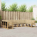 Udendørs sofagruppe med pude 10 pcs Hvid og Beige