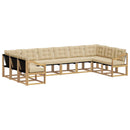 Udendørs sofagruppe med pude 10 pcs Hvid og Beige