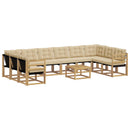 Udendørs sofagruppe med pude 11 pcs Hvid og Beige