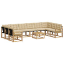 Udendørs sofagruppe med pude 11 pcs Hvid og Beige