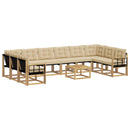 Udendørs sofagruppe med pude 11 pcs Hvid og Beige