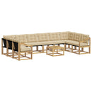 Udendørs sofagruppe med pude 11 pcs Hvid og Beige