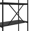 Bogreol 5 niveauer 80 x 30 x 183 cm Konstrueret træ Sort eg