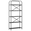 Bogreol 5 niveauer 80 x 30 x 183 cm Konstrueret træ Sort eg