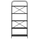 Bogreol 5 niveauer 80 x 30 x 183 cm Konstrueret træ Sort eg