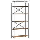 Bogreol 5 niveauer 80 x 30 x 183 cm Konstrueret træ Røget eg