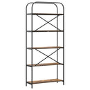 Bogreol 5 niveauer 80 x 30 x 183 cm Konstrueret træ Røget eg
