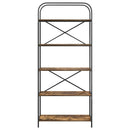 Bogreol 5 niveauer 80 x 30 x 183 cm Konstrueret træ Røget eg