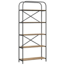 Bogreol 5 niveauer 80 x 30 x 183 cm Konstrueret træ