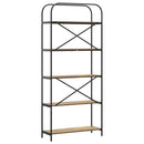 Bogreol 5 niveauer 80 x 30 x 183 cm Konstrueret træ